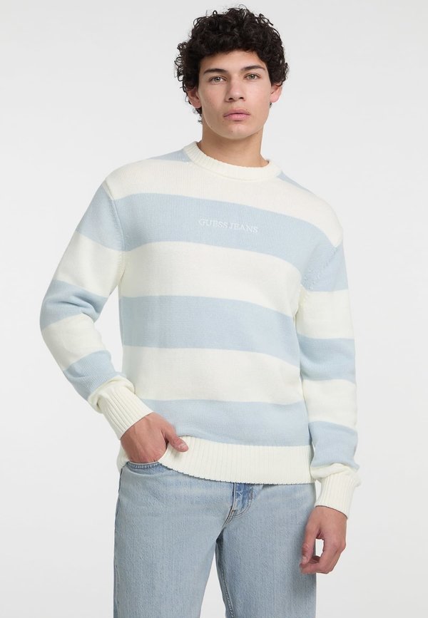 STRIPED - Strickpullover - himmelblau