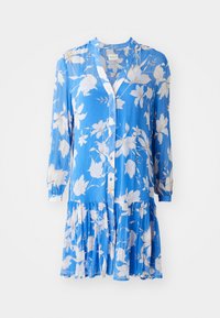 SHEER FLORAL PRINT DRESS - Srajčna obleka - perfect blue