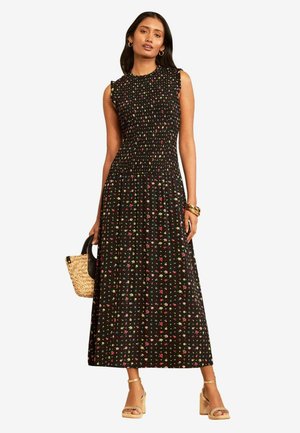 Love & Roses, SHIRRED DROP WAIST MIDI DRESS - Maxi šaty - black floral