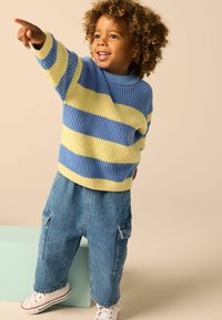 Next CREW NECK - Neule - yellow blue stripe