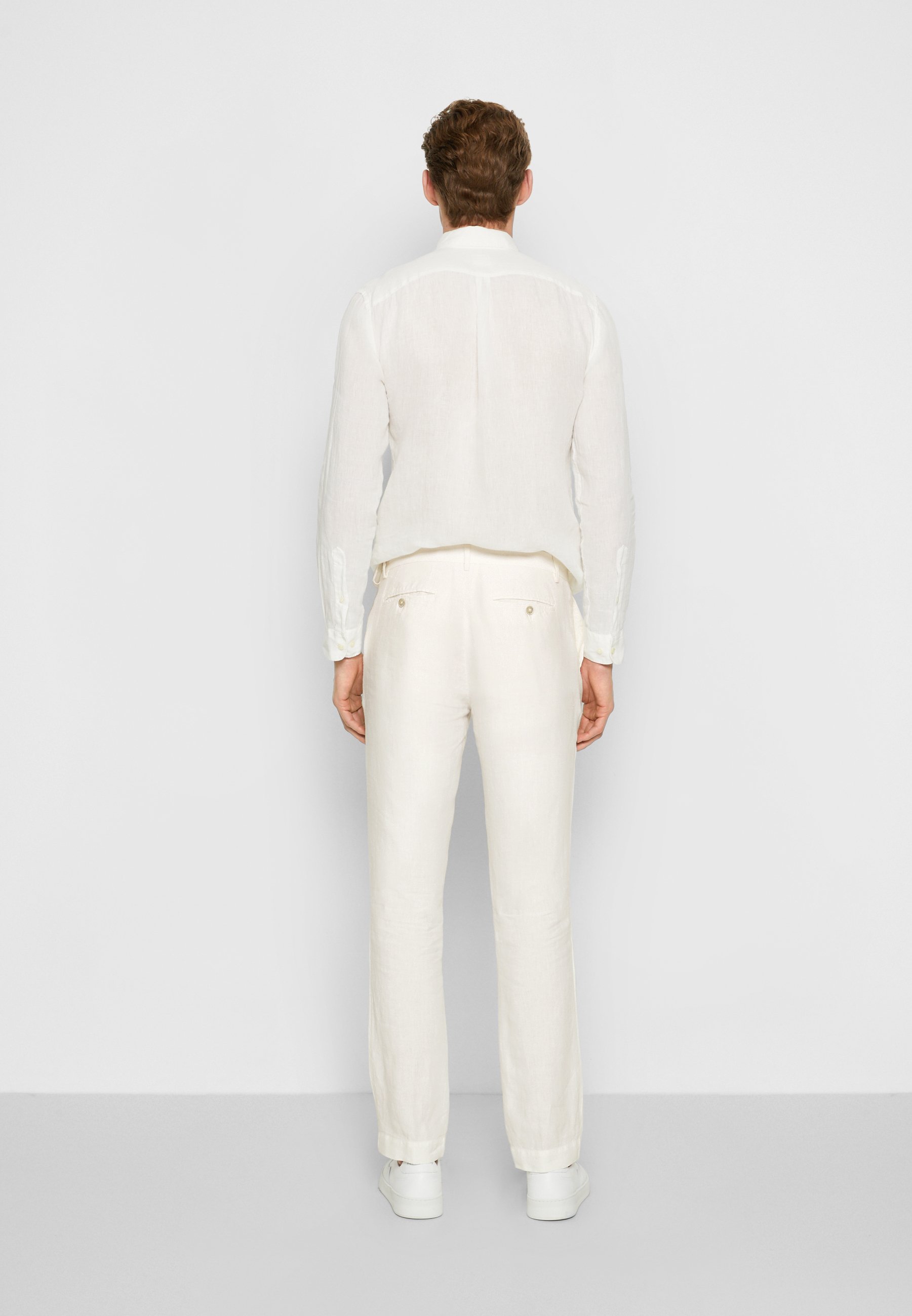120% Lino PANTALONE UOMO - Trousers - ice/beige - Zalando.de