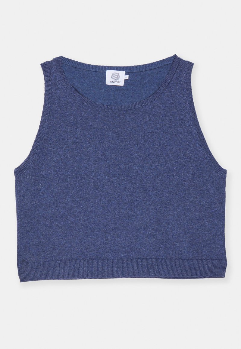 KNITID Top blauw gemêleerd