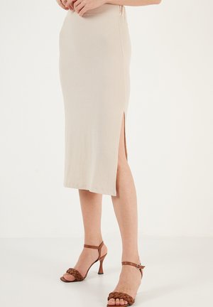 LELA SLIM FIT - Pencil skirt - stone