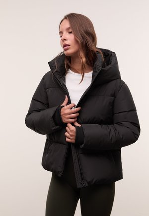 HOODED PUFFER - Zimná bunda - black