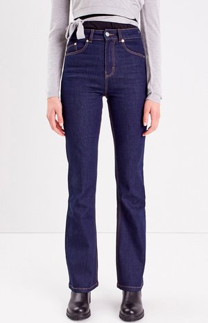 MIT HOHEM BUND - Jeans Bootcut - denim brut