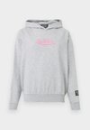 HOODED PEACHED WITH FRONT PRINT - Sweat à capuche - grey