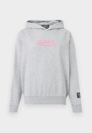 Von Dutch, HOODED PEACHED WITH FRONT PRINT - Hoodie - grey