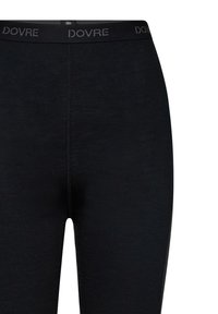 Sorte leggings lavet af blødt stof, med en bred talje med "DOVRE" branding, glat tekstur og en tætsiddende silhuet.