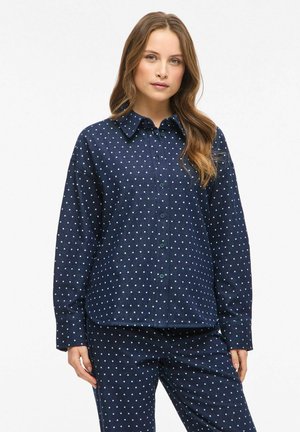 VIJANE GEPUNKTETES - Skjortebluser - dark blue denim