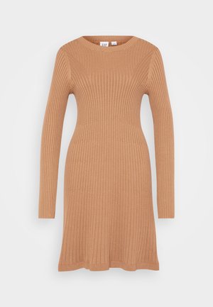 GAP, CREW NECK DRESS - Φόρεμα-πουλόβερ - camel hair