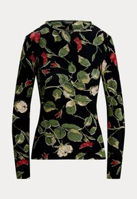 Lauren Ralph Lauren FLORAL STRETCH COTTON LONG SLEEVE TEE - Μπλούζα με μακριά μανίκια - black