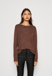 VILA - VIRIL O-NECK L/S  NOOS - Pulover - shaved chocolate Imagine miniatură 1