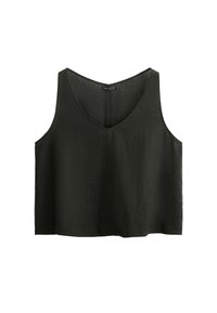 LINEN V-NECK - Bluse - dark grey