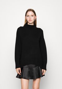pure cashmere HIGH NECK  - Džemperis - black
