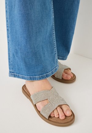 Tamaris Mules - silver glam