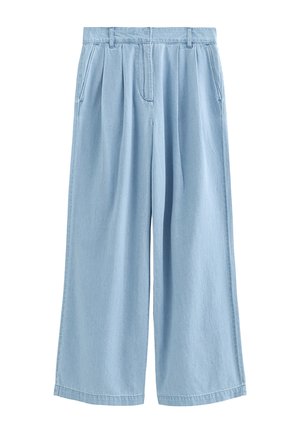 New Look, LIGHT  PLEATED WIDE LEG TROUSERS - Pernera ancha - pale blue