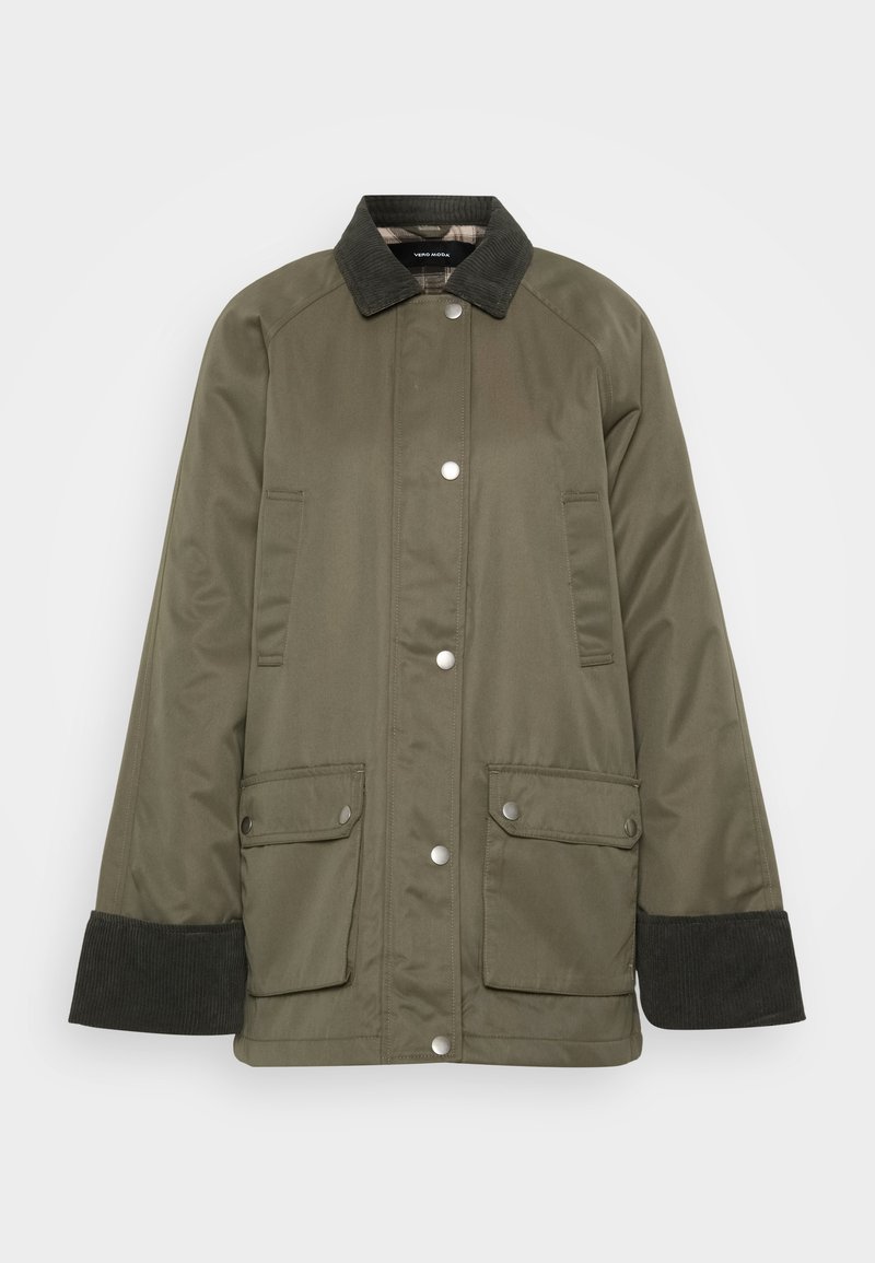 Vero Moda Tall Halflange jas donkergroen