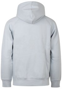 Felpa azzurra chiara con cappuccio regolabile, polsini a coste e vestibilità comoda. Realizzata in tessuto morbido con una texture liscia.