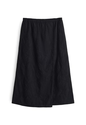 OPUS, REGULAR MIDI FIT FLORAL CROCHET - A-lijn rok - black