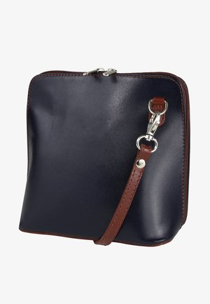 DrachenLeder Umhängetasche - blau/braun