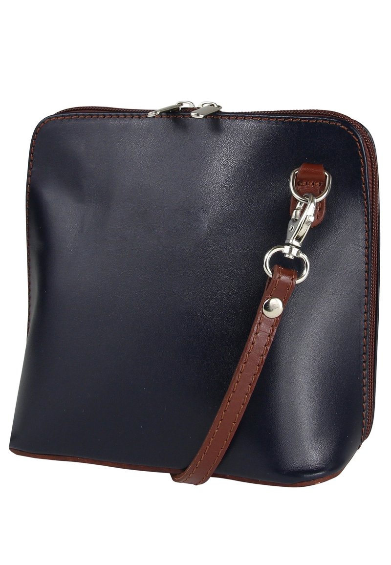 DrachenLeder Umhängetasche - blau/braun