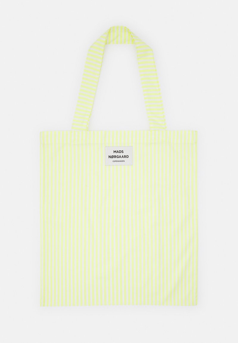 Mads Nørgaard SACKY ATOMA - Saco de mão - sunny lime/white