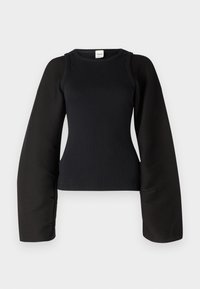 YARAH - Tops ar garām piedurknēm - black