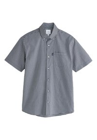 Unselected, navy blue mini check