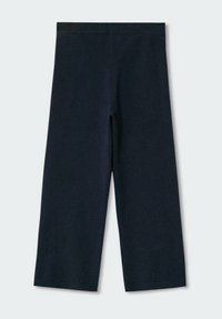 Leggings recortados de punto en azul marino con corte recto, que cuentan con una textura suave y una cinturilla elástica para mayor comodidad.