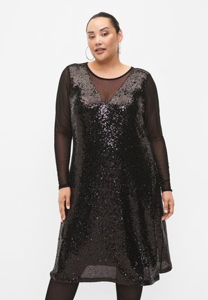 Zizzi MIT LANGEN ÄRMELN - Vestido de cóctel - black