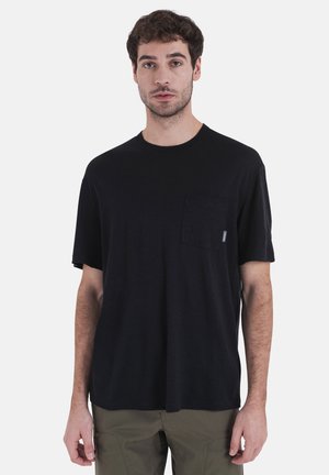 MERINO MID WEIGHT TECH LITE RELAXED POCKET - T-paita - black