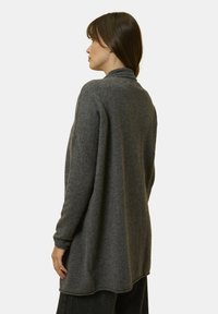 Just Cashmere LONG OUVERT COL CHÂLE - Kofta - mottled anthracite