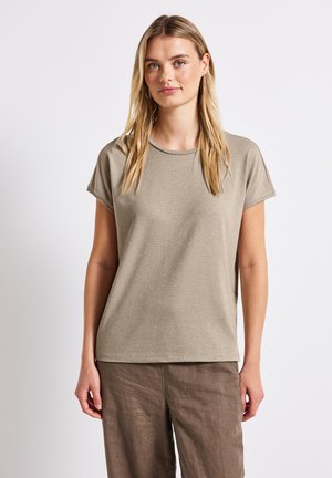 MIT GLITZERSTREIFEN - T-shirts print - beige