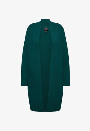 Ulla Popken PLUS SIZE LONG OPEN FRONT - Vest - deep green