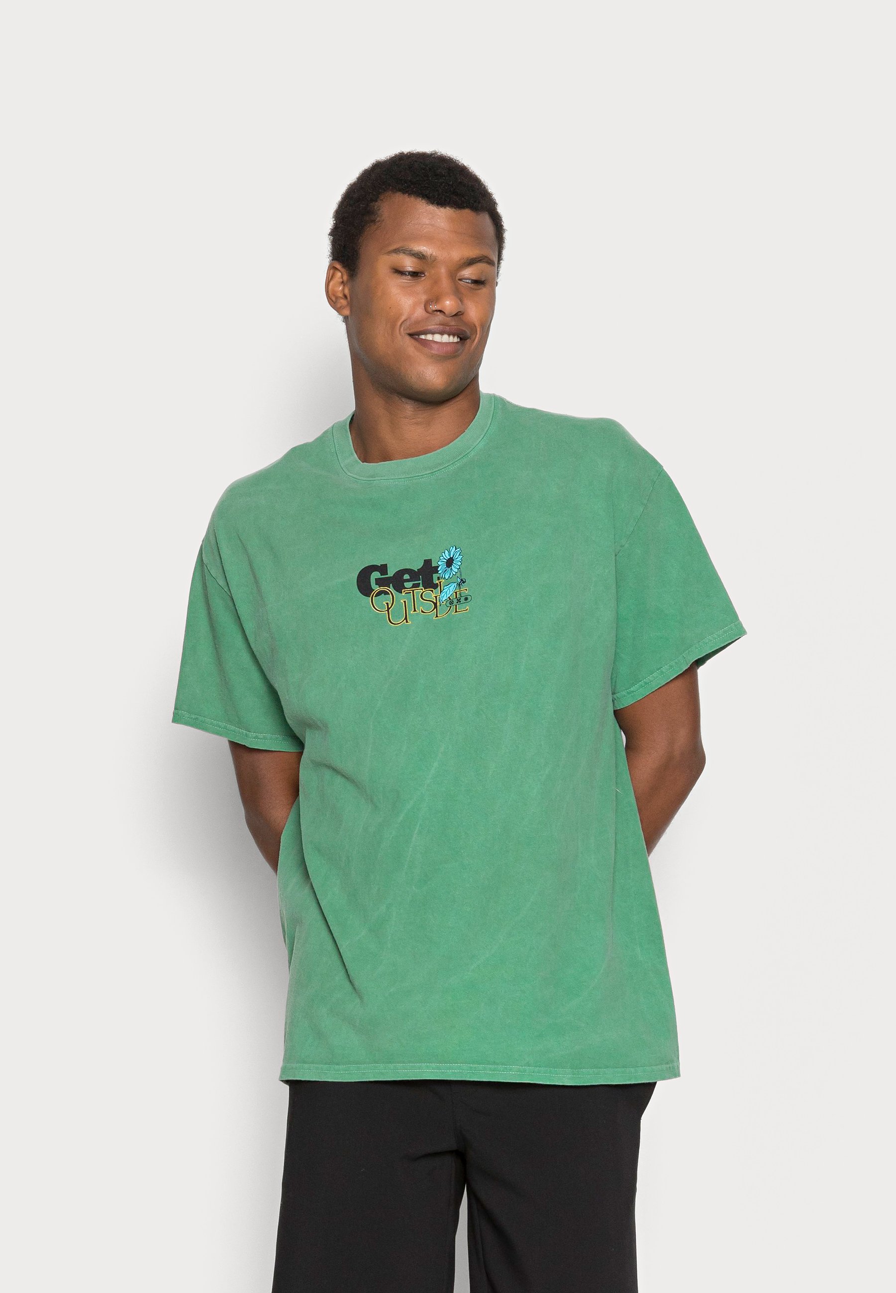 BDG Urban Outfitters Get Outside Tee Print Tshirt, Size: XS, Green