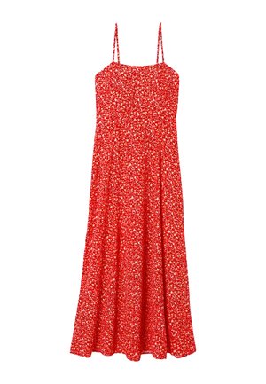 Promod, ROBE LONGUE À FINES BRETELLES - Robe longue - imprimé rouge