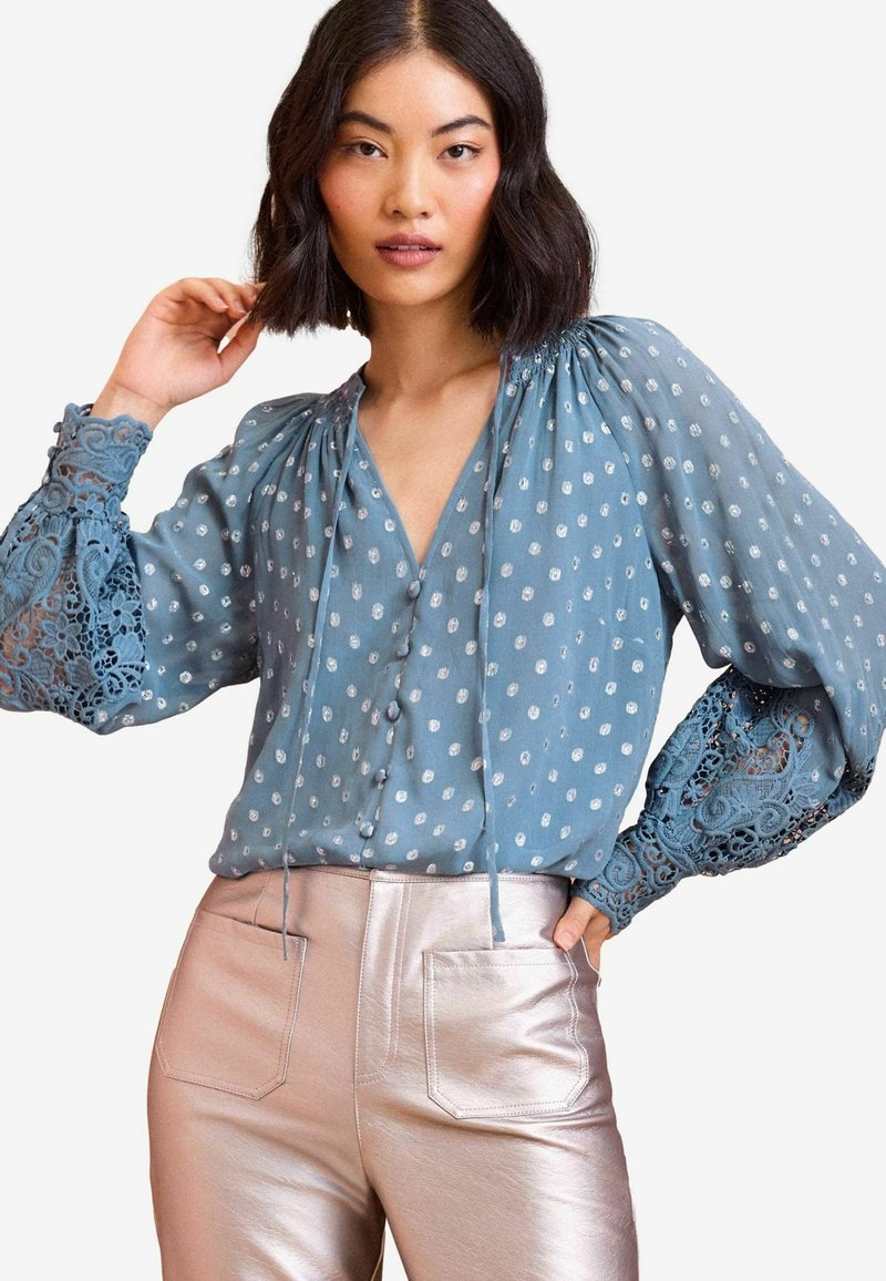 Love & Roses V NECK  - Bluza - blue metallic