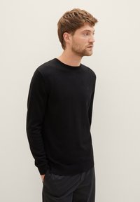 TOM TAILOR CREW NECK  - Jumper - black