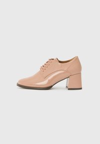 Obuća na petu s vezicama - pink