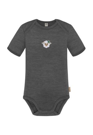 Kurzarm Body Merino Strampler Einteiler 100 % Merinowolle - Body - anthrazit
