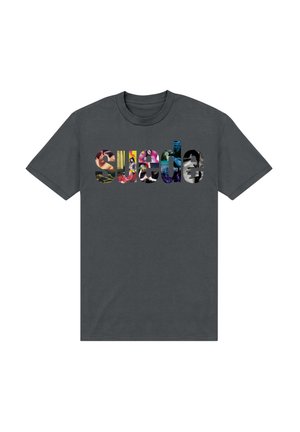 Henry Tiger, OFFICIAL SUEDE MULTI LOGO - T-shirts print - charcoal grey