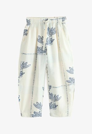 Next, Stoffhose - ecru navy palm print