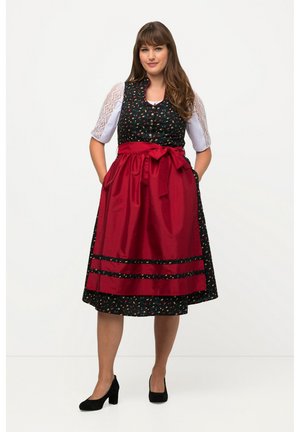 DIRNDL BLÜTEN SCHMUCKKNÖPFE VAUSSCHNITT ÄRMELLOS - Dirndl - schwarz