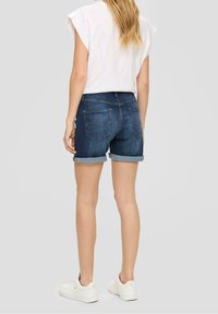 QS Denim shorts - dark-blue denim