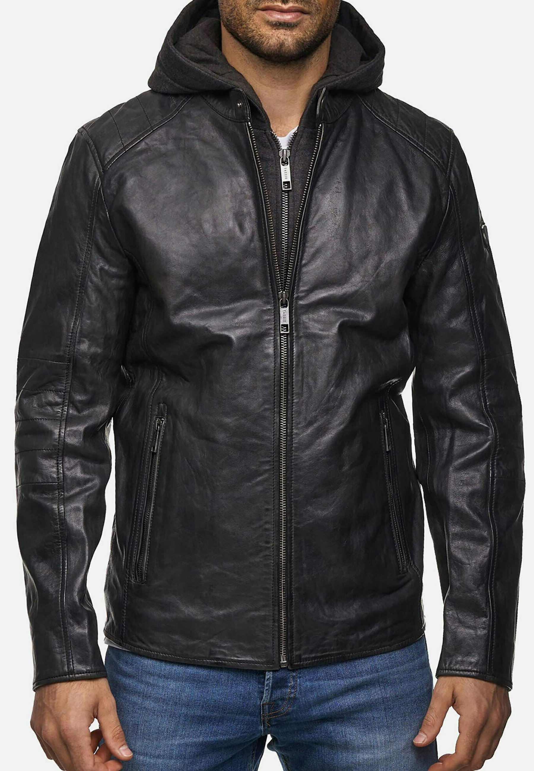 gray leather jacket mens