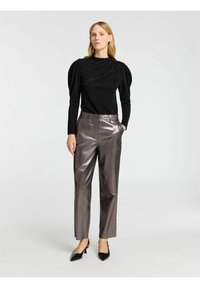 Selected Femme DRAPIERTES - Majica z dolgimi rokavi - black