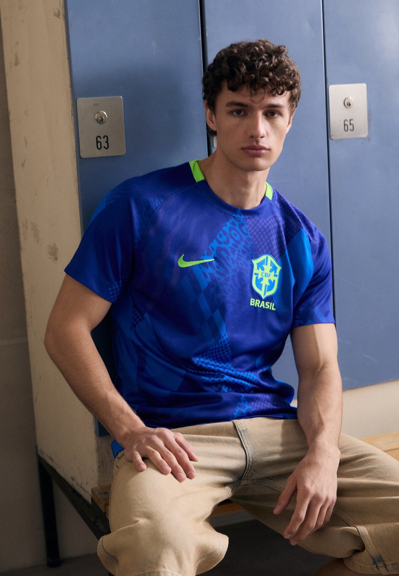 Nike Performance - BRASIL CBF STADIUM JERSEY SHORT SLEEVES AWAY - Futbolo marškinėliai - soar/electric green, Padidinti