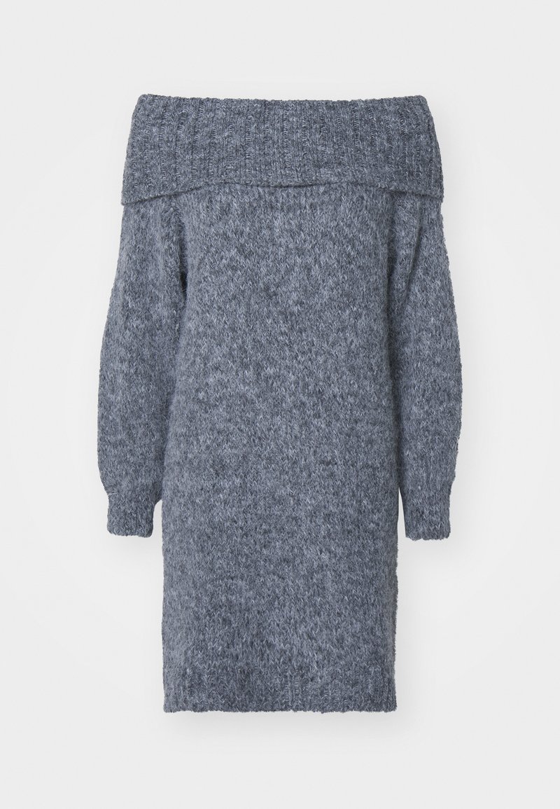 Only Gebreide jurk grijs gemêleerd Only Gebreide jurk grijs gemêleerd