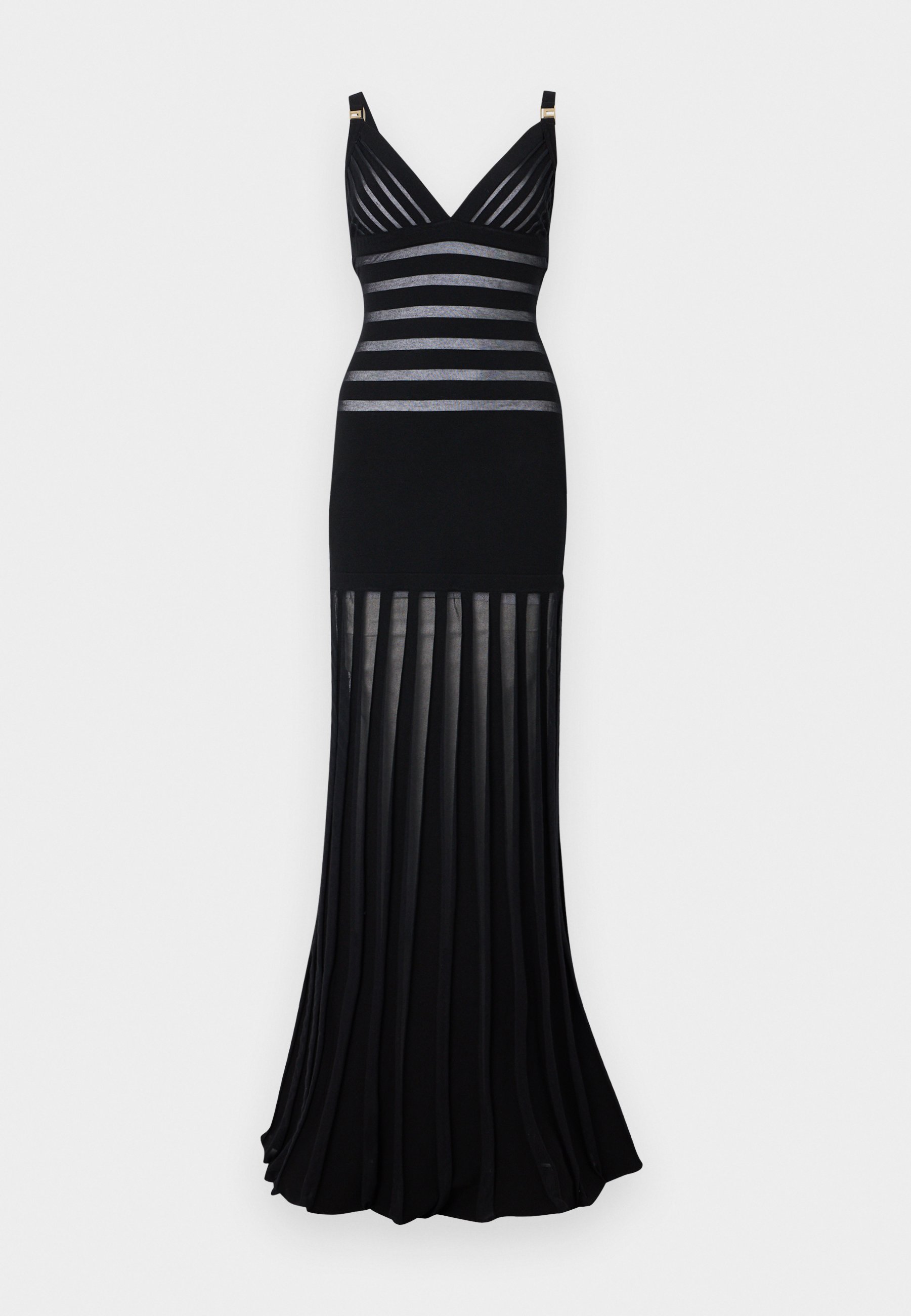 【ELISABETTA FRANCHI】関税込☆リブニット フリルドレス black ELISABETTA FRANCHI KNIT DRESS WITH PLEATS | Celia Boutique
