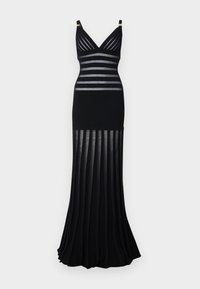 WOMEN'S DRESS WITH TRANSPARENCY DETAIL - Vestito lungo - nero